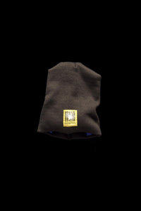 BEANIE WITH DOWN PANEL- GREY